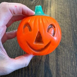 Vintage Halloween Decoration Orange Plastic Pumpkin